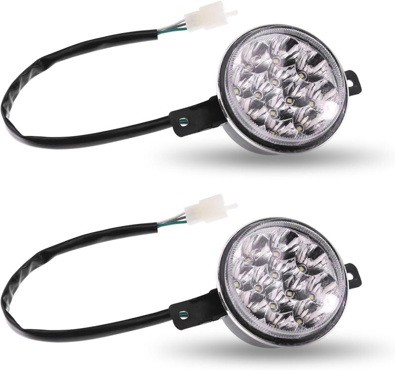 PRO BAT 12V 3 Wrie LED Front Headlight Head Light Lamp for ATV Quad 110cc 125cc 150cc 200cc 250cc Taotao Coolster Gokart Buggy Pack of 2 - Image 1